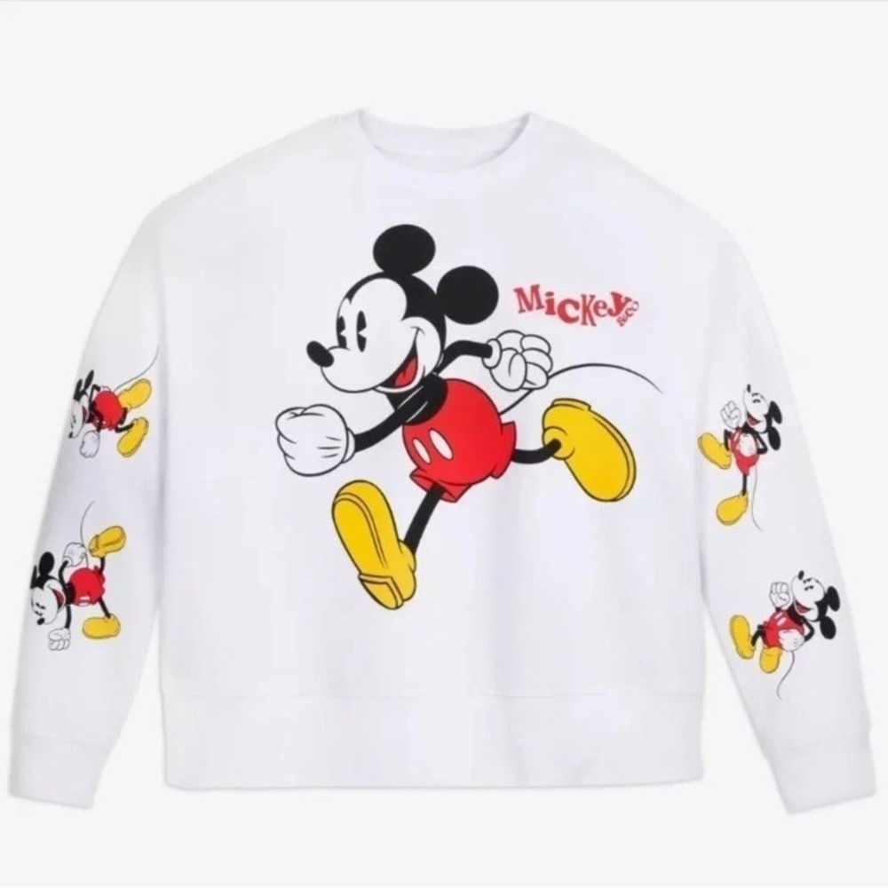 Disney Mickey & Co. Mickey Mouse White Pullover Sweatshirt Womens Sz 2XL